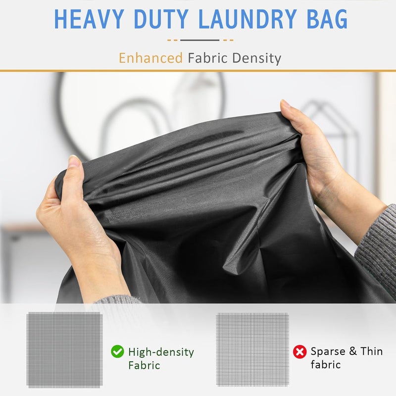 Isink Extra Large Laundry Bag With Handles, Heavy Duty, Travel Laundry Bag for Dirty Clothes, 28" x 40" (Black) - Image 3